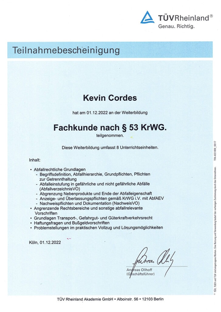 Fachkunde Kreislaufwirtschaft